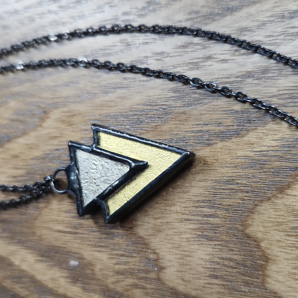Handmade silver and gold arrow necklace